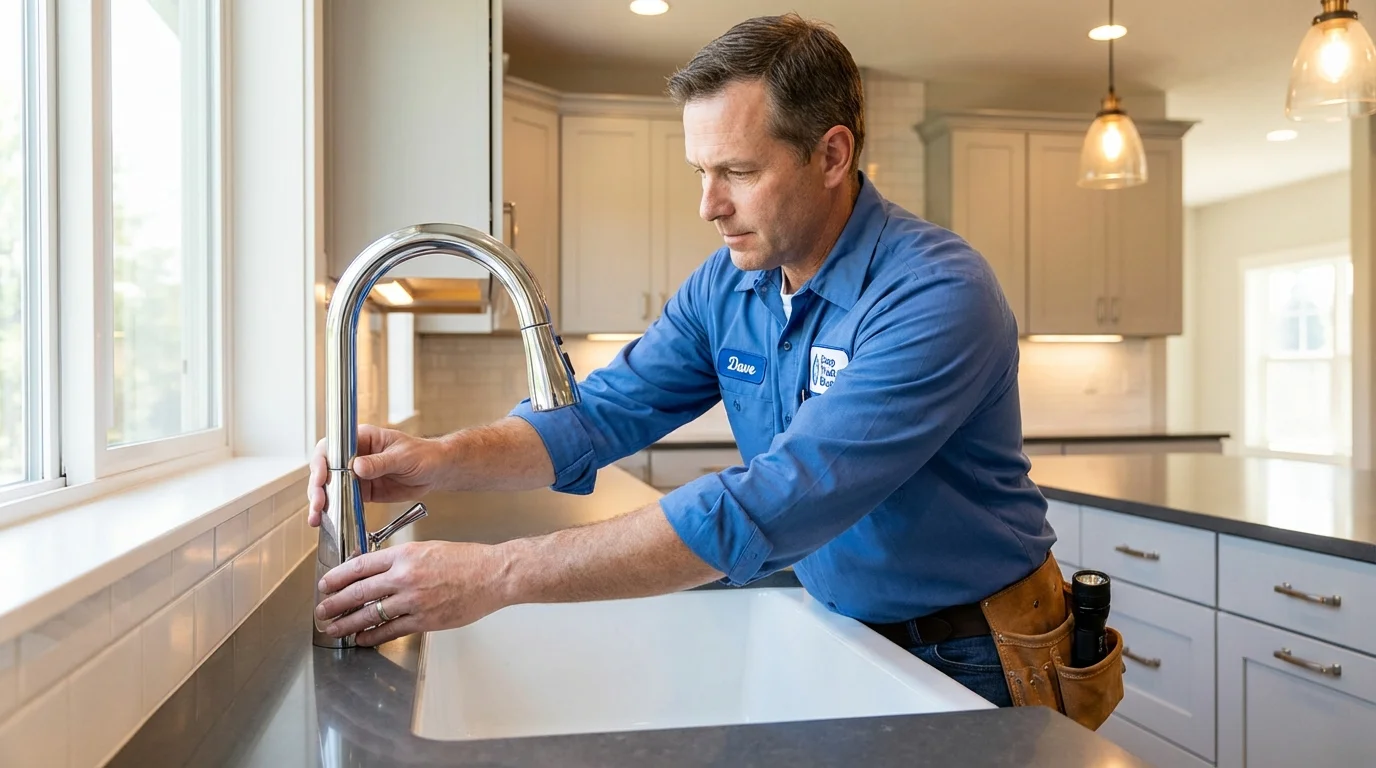 Kitchen faucet installation by Johns Plumbing LLC in Berwick